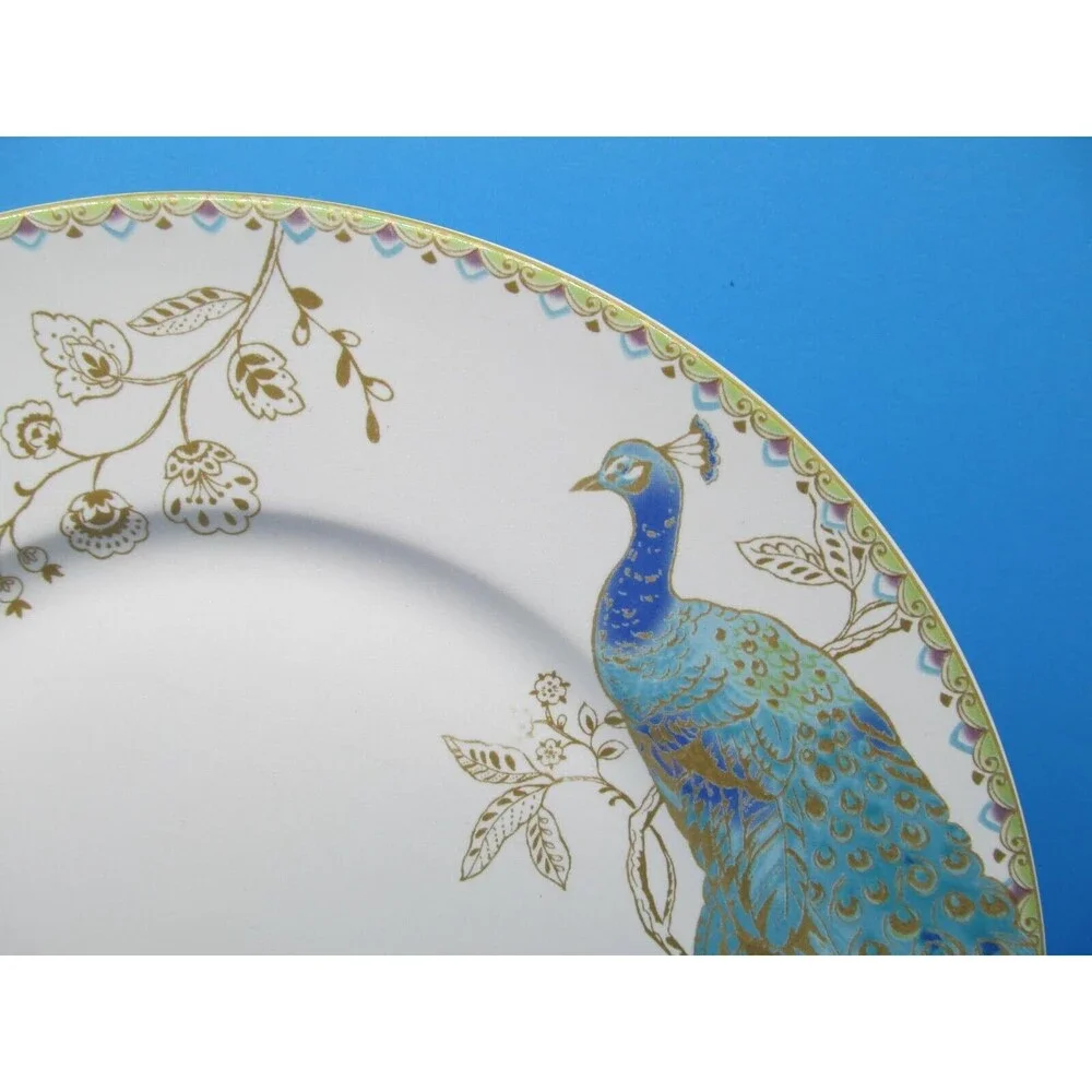 222 Fifth Peacock Garden Dinner Plates 10 3/4